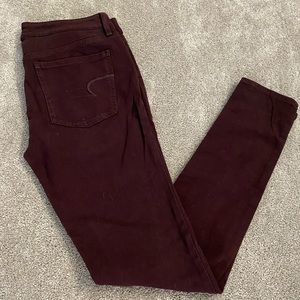 American Eagle Maroon Jeggings